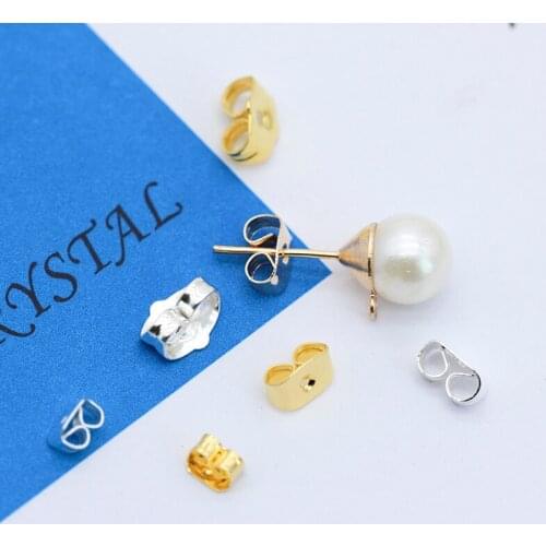 100p Multisizes butterfly Earring Back Plug Earring Settings Base Ear Post Nut Studs Back safety Back Stopper earring findings