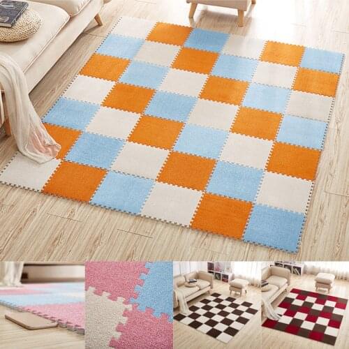 11.81Inch Square Foldable Carpets for Living Room Velvet Carpet Soft Climbing Cappet Rug Split Anti-skid Rugs In 14 Colors