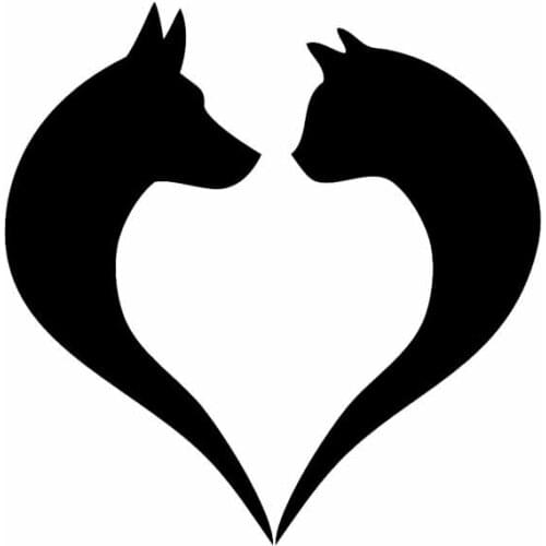 14.8CM*15CM Cat Dog Animal Paw Love Heart Fuel Tank Cap Bumper Window Car Sticker Laptop Suitcase Helmet Skateboard Sticker