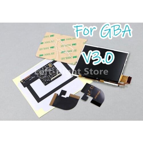 2sets For GBA Console LCD V3 Screen Replacement Kits for Nintend GBA backlight lcd screen 10 Levels High Brightness IPS LCD V3.0