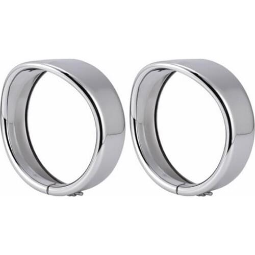 2Pcs 4.5inch Protective Motorcycle Light Visor Style Passing Lamp Trim Ring Headlight Holder Bracket for Harley/Yamaha