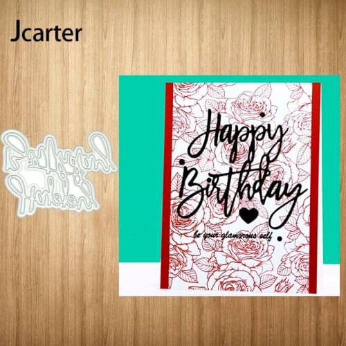 202 Happy Birthday Letters Metal Cutting Dies Craft Cut Die Stencil for Scrapbooking Handmade Paper Make Album Model Punch Blade