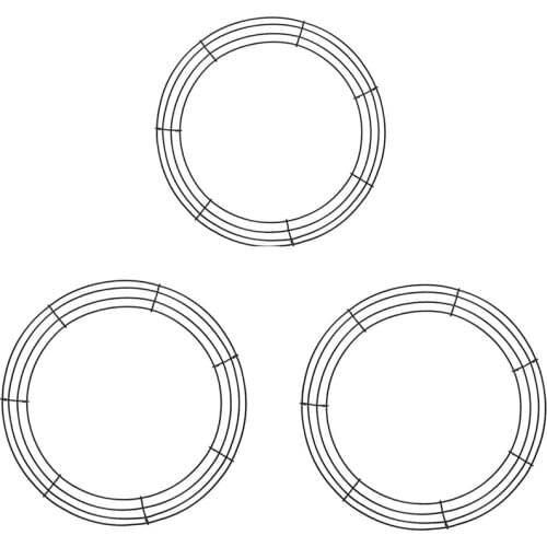 3 Pack Round Metal Wreath Frame,16 Inch Wire Wreath Rings,DIY Macrame Floral Crafts,for Home Wall Holiday Decoration