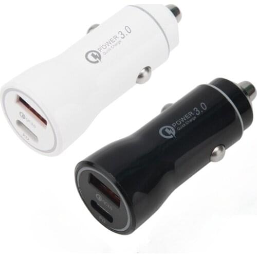 36W QC 3.0 PD Smart Cell Phone Charger Dual USB Car Chargers Type C Power Adapter Quick Charge for iPhone 12 11 XS Samsung LG