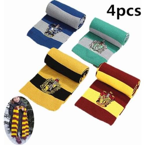 4PC Child&adult Movie Potter Necklace Hermione Boy Girl School Scarf /Tie/gloves Cosplay Kids Halloween New Year Gift
