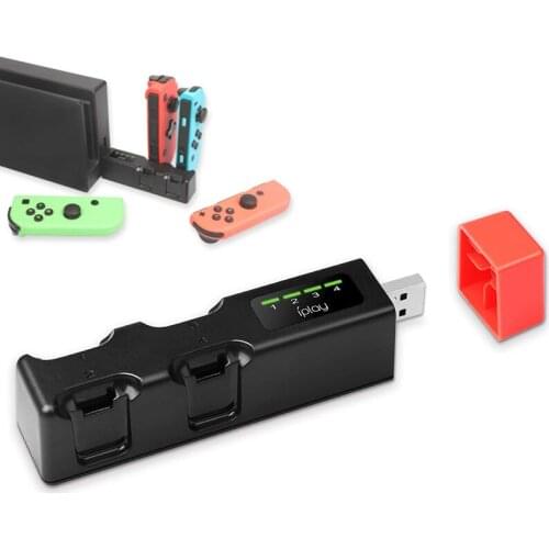 4 in 1 Charger Station Stand Portable Dock for Nintendo Switch Joy-Con Controller Charging Stand w LED Indicator for NS Joy Con