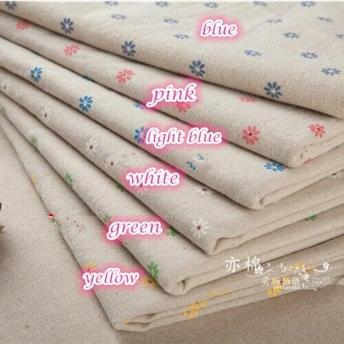 50x150cm Cotton 6 Colors Daisy Flowers Fabric Cloth DIY Handmade Sewing Patchwork Sofa Cover Curtain Tablecloth Bedding Bag