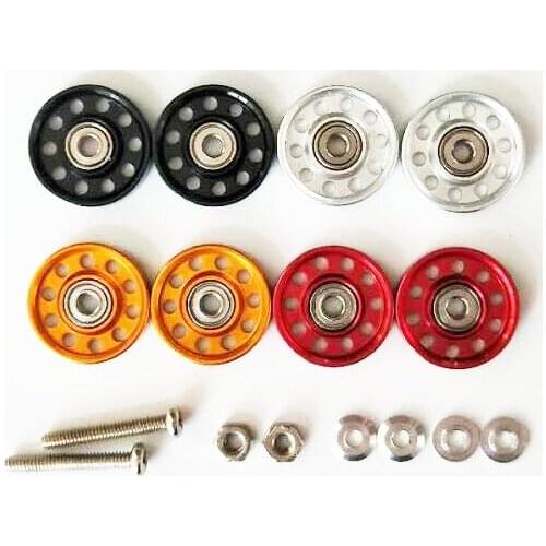 8 uds 13mm de diez agujeros de aluminio de peso ligero aleación de rodillos guía 95301 de piezas de repuesto para Tamiya 4WD