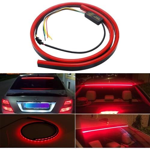 Car Rear High Position Brake LED Strip Light Assembly With Sequential Turn Signal Brake DRL Running Warning Lamp 12V Accessories