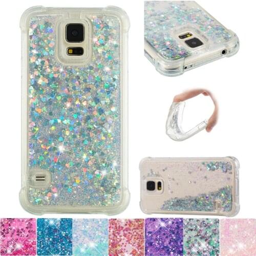 Glitter Cover for Samsung Galaxy S5 DS S 5 Neo Cute Bling Liquid Soft Case SM-G900F SM-G900H SM-G900FD SM-G903F Silicone Bumper