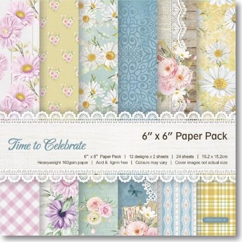 Time to celebrate Scrapbooking paper pack of 24 sheets handmade craft paper craft Background pad