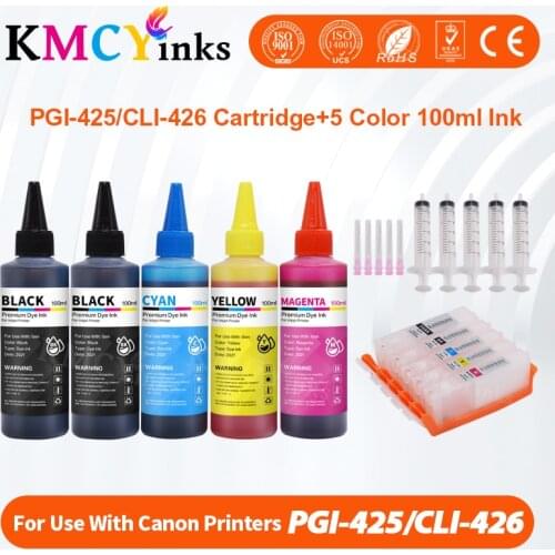 KMCYinks For Canon MG5140 MG5240 MG5340 MG 5140 MG 5240 MG 5340 Printer Ink Cartridges Refillable PGI-425 PGI425 CLI426