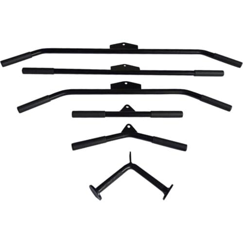 Home Gym Fitness Lat Pull Down Bar Pulley Cable Machine Attachments Biceps Triceps Blaster T-bar Full Body Workout Rowing Handle
