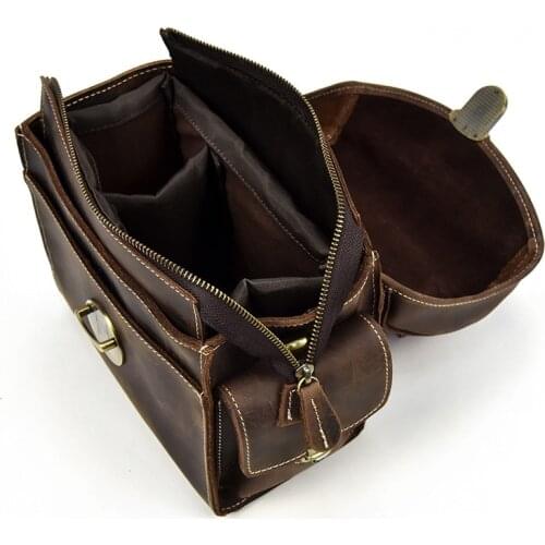 Genuine Leather DSLR/SLR Camera Bags Retro Real Cowhide Photography Hand Bag Casual Shoulder Tote Travel Outdoor Photo Bag Case