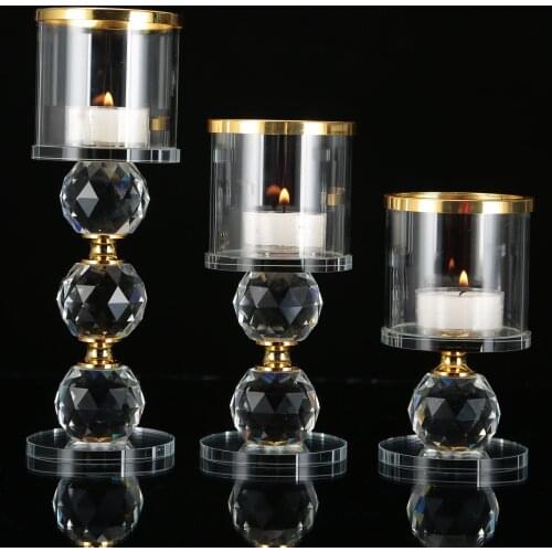 Single head European romantic crystal candle holder ornaments hotel decoration candle holder creative crafts