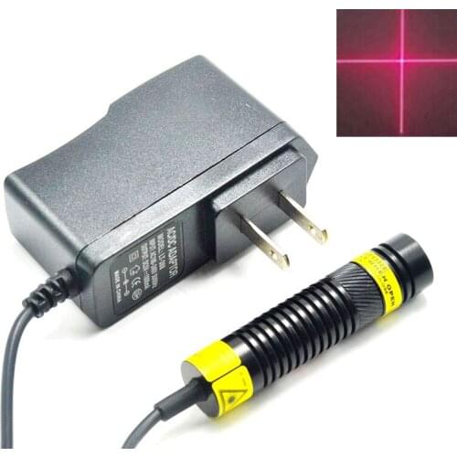 Focusable 648nm 650nm 250mW Red Laser Cross Module 16x68mm w 5V Adapter