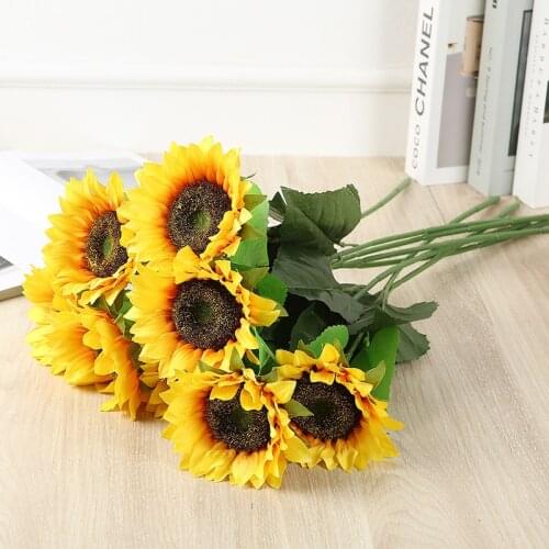 3pcs of 60cm SunFlower artifical silk flowers Latin daisy office living room decoration wedding party bridal bouquet DIY artist