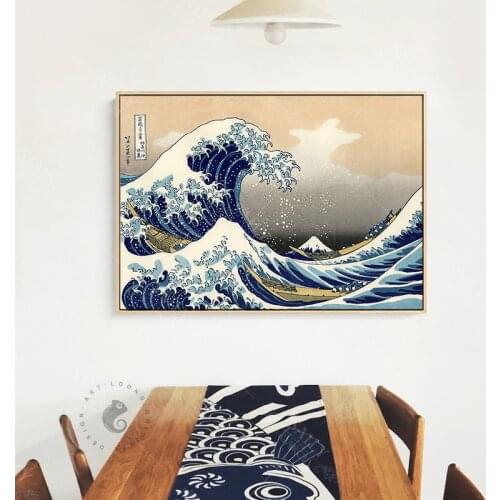 Wave Kanagawa Vintage Japanese Style Canvas Paintings Posters and Prints Wall Art Picture for Living Room Home Decoration