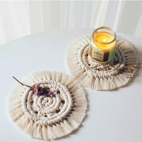 Handmade Cup Macrame Perfume Mat Tea Placemat Mugs Drink Coasters Home Kitchen Accessories Wedding Holiday Decorations