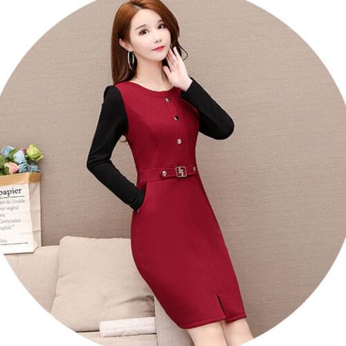 Moms Spring New Sexy Women Winter Maxi Party Dress Elegant Long Sleeve Skirt Large Length Base Korean Hip Clothes Plus Size Hot