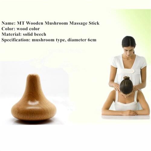 Solid Beech Mushroom Shaped Massager Body Massage Anti-wrinkle SPA Therapy Reflexology Facial Back Foot Acupuncture Gua Sha Tool