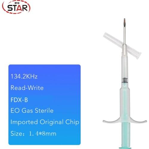 20pcs Animal Microchips 1.4*8mm/1.25x7/2x12mm ISO11784/785 FDX-B Pet Fish Cat Dog Snake Syringe Animal ID