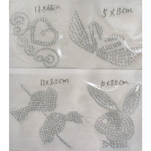 4PC/lot Lovely cartoon sticker Hot Fix Iron on Rhinestone Transfer Applique Patch hot fix rhinestone transfer motifs