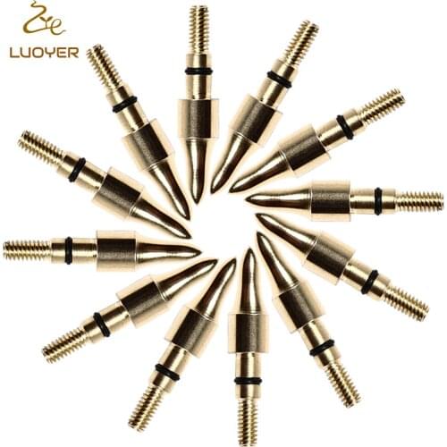 Luoyer Archery Steel Broadheads 100 Grain Field Points Screw-In Arrowheads 5/16'' Replacement Target Practice Arrow Tips