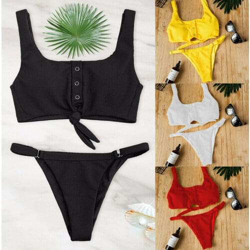 2019 Brand New Summer Ladies Women Sexy Push-up Padded Bra Bikini Triangle Swimwear Swimsuit Bathing Beachwear