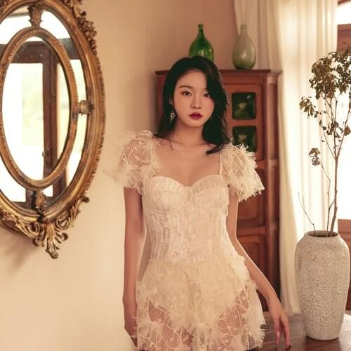 2021 New Sexy One Piece Swimsuit Women Dress Swimwear Bathing Suit Summer Push Up Monokini Lace Swim Suit Beach Wear Female