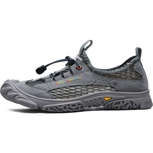 Newest Men Breathable Hiking Shoes Suede Men Slip Resistant Sneakers Quick-dry Water Shoes Outdoor Rock Climbing Hunting Boots