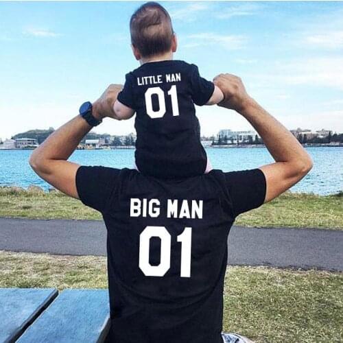Family matching clothes Big man little man Father and me t shirt summer mommy and me clothes matching family outfits clothes