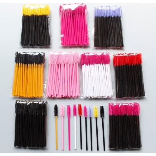 50Pcs Hottest Nylon Disposable Mascara Wands Eye Lash Applicator Makeup Tools Eyelash Brush