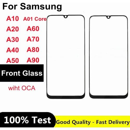 Front Panel For Samsung Galaxy A10 A20 A30 A40 A50 A60 A70 A80 A90 Front Outer Glass Panel with OCA Not LCD Display Sensor
