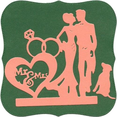 Wedding Lover Cutting Dies Scrapbooking Embossing Folder for Card Making Craft Mold Valentines Day Wedding Stencils Mould Crafts