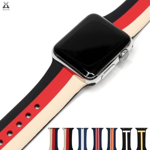 Lebanda sport band for apple watch series 6 SE 5 4 3 2 1 silicone strap for iwatch 40 44mm soft mix strap replacement