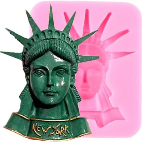 DIY Statue Of Liberty Silicone Fondant Molds 3D Craft Soap Polymer Clay Mould Cake Decorating Tools Candy Chocolate Moulds