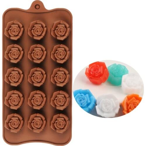 Silicone Molds Baking Molds Rose Flower For Candy Cake Decorations Cake Mold Chocolate Cute Mold Ice Tray Soap