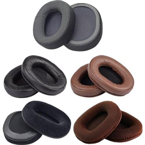 1Pair Replacement Leather Earpads Splicing Mesh Cloth Ear Cushion Cover for SteelSeries Arctis 3 5 7 Pro Headphones