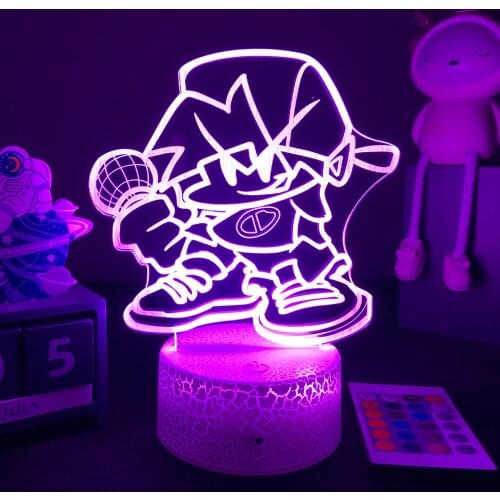 Friday Night Funkin 3D LED Night Light Boyfriend Figure Color Changing Usb Battery Powered Usb Lamp For Kids Gamer Fans Gifts