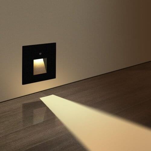 Outdoor Recessed Led Stair Light Wall Lamp PIR Motion Sensor Staircase Light Waterproof Step Lamp Corridor Wall Sconce Light