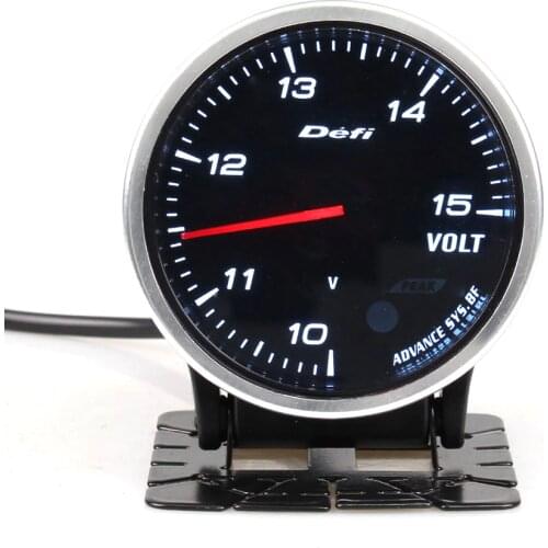 2.5 Inches 7 Colors Universal Defi Advance BF 10-15V Voltmeter Black Face Only for 12V vehicles