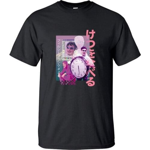 Vaporwave TShirt Men Vintage Art Pop 80s Urban Music T Shirt Summer Top Short Sleeve Smooth Jazz Fusion T-Shirt Black TShirts