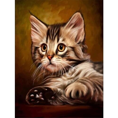 Animal Cat Printed 11CT Cross Stitch Embroidery Kit DMC Threads Craft Sewing Knitting Handmade Needle Floss