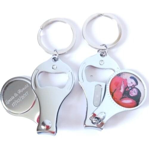 100Pcs Personalized Wedding Gift With Photo Customized Birthday Party Favor Multifunctional Bottle Opener/Keychain/Nail Clippers