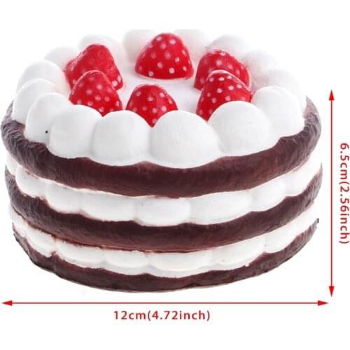 12cm Cute Strawberry PU Simulation Cake Toy Props Super Slow Rising Soft Kid Toy Stress Relieve Kids Gift J0086