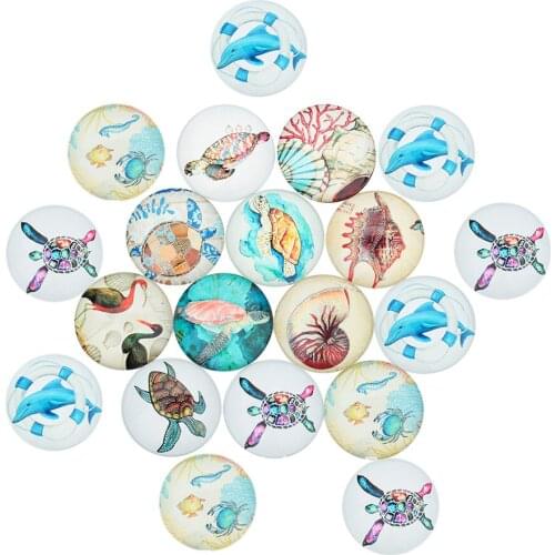 20pcs Flatbacks Glass Half Round/Dome Cabochons for Jewelry Making Findings