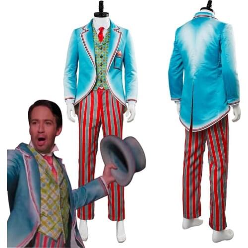 2018 Mary Cosplay Poppins Returns 2 JACK -Royal Doulton Bowl Cosplay Costume Men Outfit Halloween Carnival Suit Custom Made