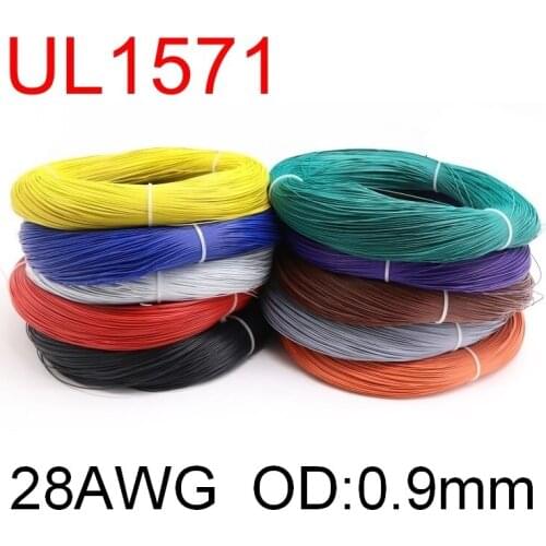 5M OD 0.9mm UL1571 28AWG PVC Electronic Wire Flexible Cable Insulated Tin-plated Copper Environmental LED Line DIY Cord Colorful