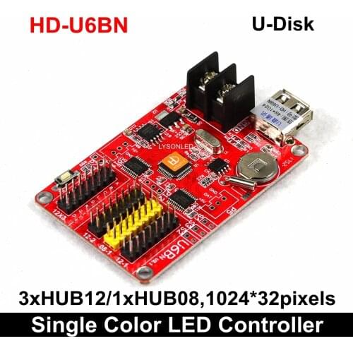 5 pcs/lot HD-U6BN USB-Disk Huidu LED Sign Control Card P10 Single Color Controller